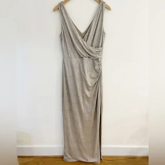 Lauren Ralph Lauren | Dresses | Laurenralph Lauren Gold Tan Shimmer Evening  Gown | Poshmark